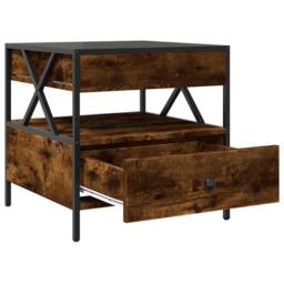 Berkfield Home Decorative Coffee Table with Infinity LED Smoked Oak 50x50x51 cm in Brown - Size: 50 x 50 x 51 cm - thumbnail 7