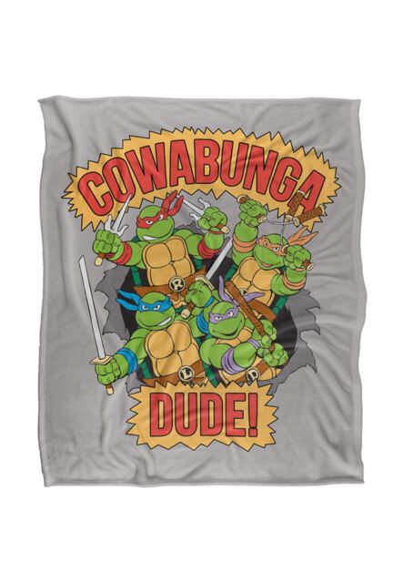 Teenage Mutant Ninja Turtles TMNT Cowabunga Dude Silky Touch Super Soft Throw Blanket 152 X 127 cm in White - image 1