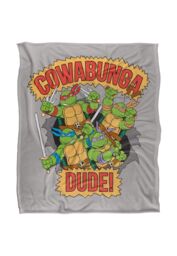 Teenage Mutant Ninja Turtles TMNT Cowabunga Dude Silky Touch Super Soft Throw Blanket 152 X 127 cm in White - thumbnail 1