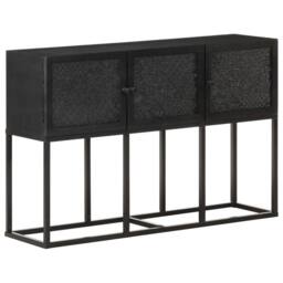 Berkfield Home Sideboard 115x30x76 cm Solid Mango Wood in Black - Size: 115 x 30 x 76 cm - thumbnail 9