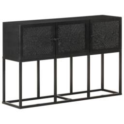 Berkfield Home Sideboard 115x30x76 cm Solid Mango Wood in Black - Size: 115 x 30 x 76 cm - thumbnail 8