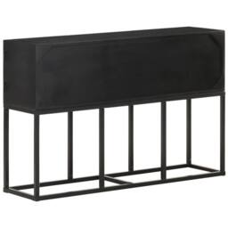 Berkfield Home Sideboard 115x30x76 cm Solid Mango Wood in Black - Size: 115 x 30 x 76 cm - thumbnail 1