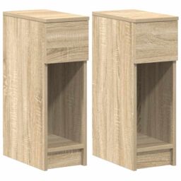 Berkfield Home Bedside Cabinets with Drawer 2 pcs Sonoma Oak 20x36x60 cm in Brown - Size: 20 x 36 x 60 cm - thumbnail 2