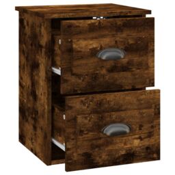 Berkfield Home Wall-mounted Bedside Cabinet Smoked Oak 41.5x36x53cm in Brown - Size: 41.5x36x53 cm - thumbnail 6