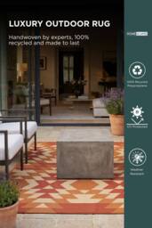 Homescapes Luxury Outdoor Rug Waterproof Reversible for Garden, Orange Anya Aztec - Size: 120 cm x 180 cm - thumbnail 2