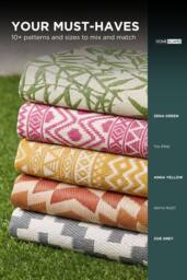 Homescapes Luxury Outdoor Rug Waterproof Reversible for Garden, Orange Anya Aztec - Size: 120 cm x 180 cm - thumbnail 6