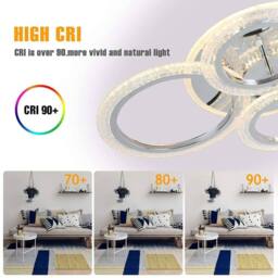 Garwarm Modern Ceiling Light 58W Dimmable Flush Mount LED Ceiling Lamp 4 Rings Acrylic Ceiling Chandelier in White - thumbnail 5