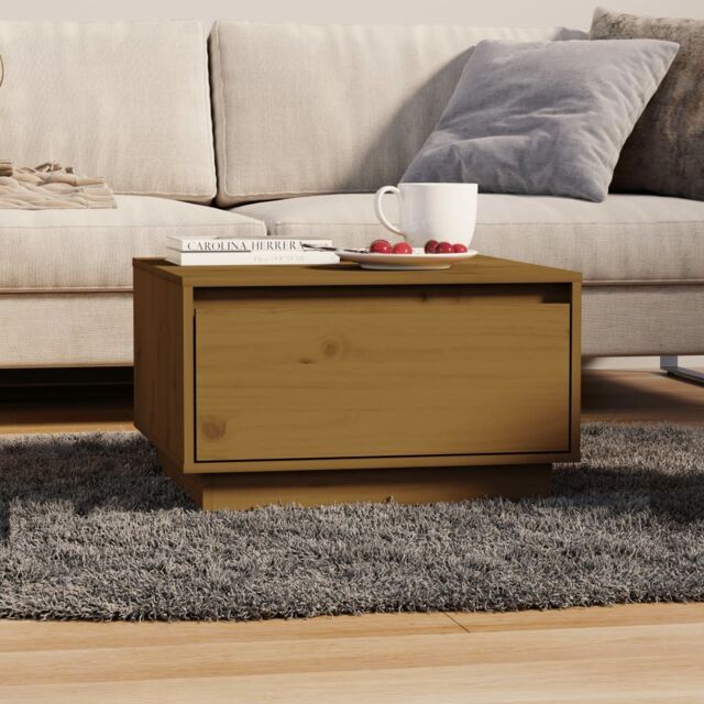 Berkfield Home Coffee Table Honey Brown 55x56x32 cm Solid Wood Pine - Size: 55 x 56 x 32 cm - image 1