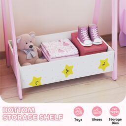 AIYAPLAY Baby Clothing Rack with Hangers, Shelf, Kids Clothes Rail in Pink - thumbnail 5