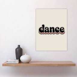 "Artery8 Dance Colourful Retro Rainbow Font Typography Wall Art Print in Beige - Size: W12"" x H16""" - thumbnail 4