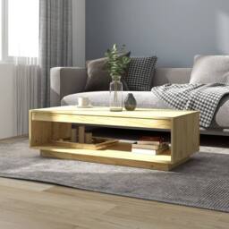 Berkfield Home Modern Coffee Table 110x50x33.5 cm Solid Pinewood in Natural - thumbnail 2