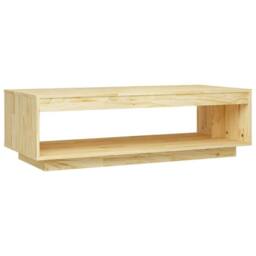 Berkfield Home Modern Coffee Table 110x50x33.5 cm Solid Pinewood in Natural - thumbnail 3