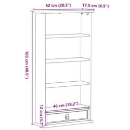 Berkfield Home CD Cabinet Corona 52x17.5x103 cm Solid Wood Pine in Brown - thumbnail 9