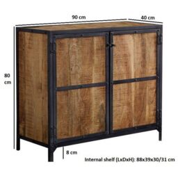 Indian Hub Ascot Small Sideboard - Wood - L40 x W90 x H80 cm in Brown - thumbnail 4