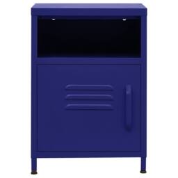 Berkfield Home Nightstands 2 pcs Navy Blue 35x35x51 cm Steel - Size: 35 x 35 x 51 cm - thumbnail 3