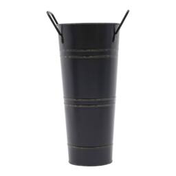 VOGREX 8Pcs Black Cylindrical Metal Flower Vase Buckets - thumbnail 1