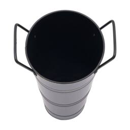 VOGREX 8Pcs Black Cylindrical Metal Flower Vase Buckets - thumbnail 4