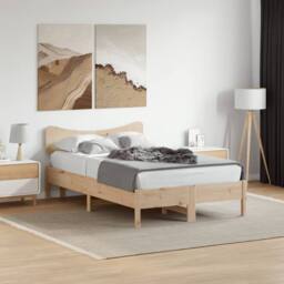 Berkfield Home Headboard 120 cm Solid Wood Pine in Light Tan - thumbnail 3