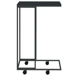Berkfield Home Side Table with Wheels Black 40x30x63.5 cm Engineered Wood - thumbnail 3