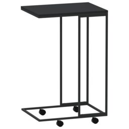 Berkfield Home Side Table with Wheels Black 40x30x63.5 cm Engineered Wood - thumbnail 5