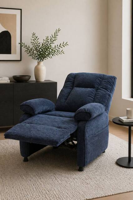 Groundlevel Electric Modern Recliner Chair in Navy - image 1