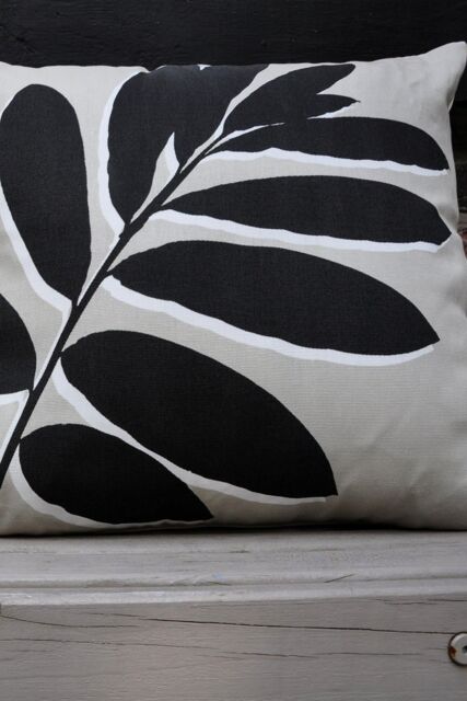 Fusion 'Leaf Print' Water & UV Resistant Filled Cushion in Natural - Size: 43 cm x 43 cm - image 1