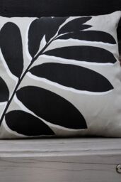 Fusion 'Leaf Print' Water & UV Resistant Filled Cushion in Natural - Size: 43 cm x 43 cm - thumbnail 1