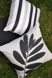 Fusion 'Leaf Print' Water & UV Resistant Filled Cushion in Natural - Size: 43 cm x 43 cm - thumbnail 3
