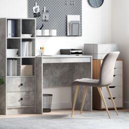 Berkfield Home Desk Concrete Grey 80x50x76 cm Engineered wood - Size: 80 x 50 x 76 cm - thumbnail 1