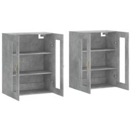 Berkfield Home Wall Mounted Cabinets 2 pcs Concrete Grey Engineered Wood - thumbnail 4