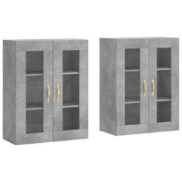 Berkfield Home Wall Mounted Cabinets 2 pcs Concrete Grey Engineered Wood - thumbnail 1