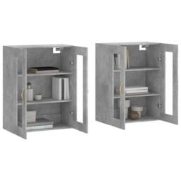 Berkfield Home Wall Mounted Cabinets 2 pcs Concrete Grey Engineered Wood - thumbnail 3