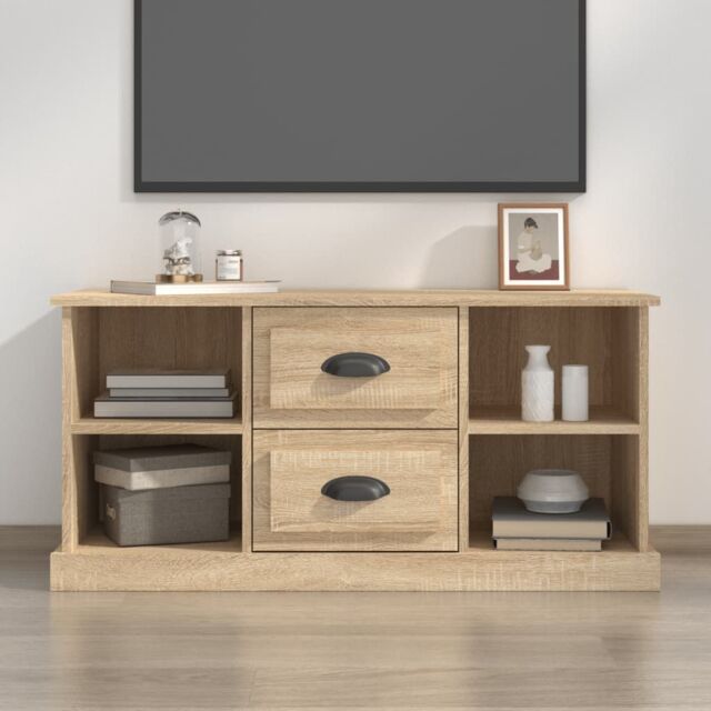 Berkfield Home TV Cabinet Sonoma Oak 99.5x35.5x48 cm Engineered Wood in Brown - image 1