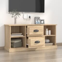 Berkfield Home TV Cabinet Sonoma Oak 99.5x35.5x48 cm Engineered Wood in Brown - thumbnail 3