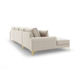 SNUG FURNITURE BIRMINGHAM LTD Monroe Plush U-Shaped Corner Sofa with Gold Legs in Cream - thumbnail 3