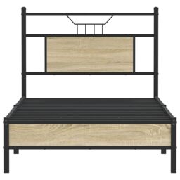 Berkfield Home Bed Frame without Mattress Sonoma Oak 75x190 cm Small Single Engineered Wood in Brown - thumbnail 6