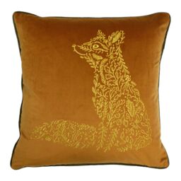 Furn Forest Fauna Embroidered Woodland Fox Piped Cushion in Orange - Size: 50 cm x 50 cm - thumbnail 2
