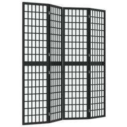 Berkfield Home Folding 4-Panel Room Divider Japanese Style 160x170 cm Black