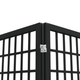 Berkfield Home Folding 4-Panel Room Divider Japanese Style 160x170 cm Black - thumbnail 5