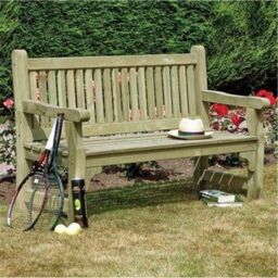 Cheshire 5ft Deluxe Softwood Garden Bench in Light Oak - thumbnail 1