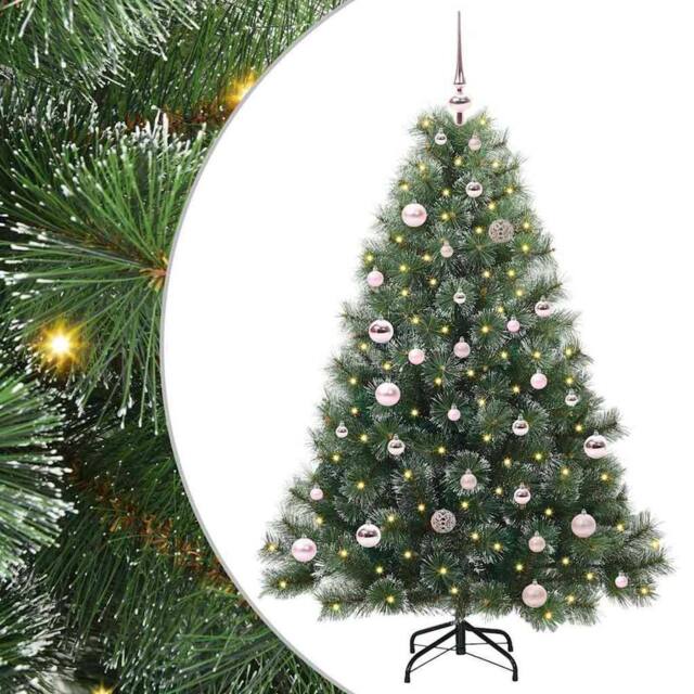 Berkfield Home Artificial Christmas Tree with 150 LEDs Green 150 cm PE & PVC - image 1