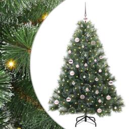 Berkfield Home Artificial Christmas Tree with 150 LEDs Green 150 cm PE & PVC - thumbnail 1