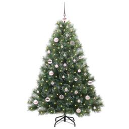 Berkfield Home Artificial Christmas Tree with 150 LEDs Green 150 cm PE & PVC - thumbnail 2