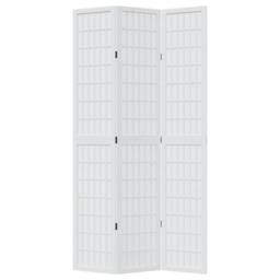 Berkfield Home Room Divider 3 Panels White Solid Wood Paulownia - thumbnail 4