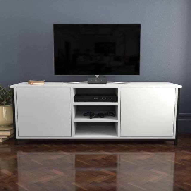Decorotika Otis TV Stand, TV Unit for TV's up to 63 inch in White - image 1