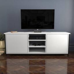 Decorotika Otis TV Stand, TV Unit for TV's up to 63 inch in White