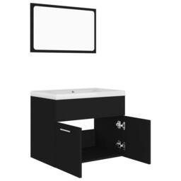 Berkfield Home Elegant Bathroom Furniture Set Black Engineered Wood - thumbnail 5