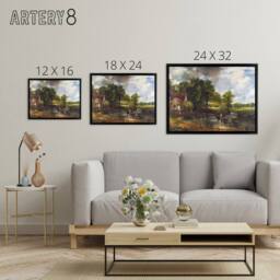 "Artery8 John Constable The Hay Wain Framed Canvas Wall Art Print - Size: W12"" x H16""" - thumbnail 4