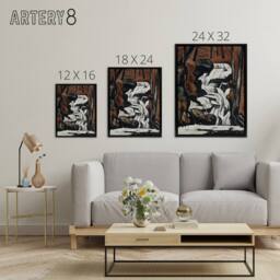 "Artery8 Smelt Brook Falls Landscape Marsden Hartley Black Framed Canvas Art in Brown - Size: W24"" x H32""" - thumbnail 4