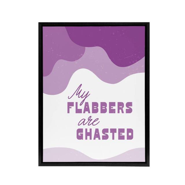 "Artery8 My Flabbers Are Ghasted Purple Word Play Funny Framed Canvas Art Print - Size: W12"" x H16""" - image 1